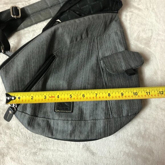 Roots 73 Crossbody Grey/Black Slingback Backpack Bag Unisex - Picture 9 of 11